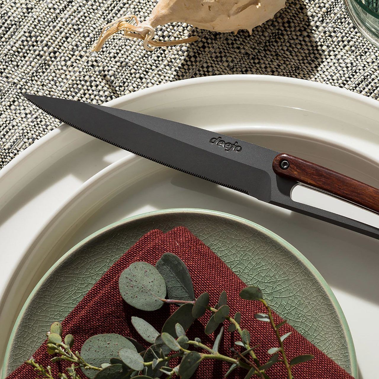 Steak Knife Set of 6, Serrated Steak Knife With Wooden Handle