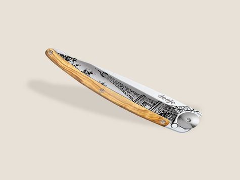 Deejo 37g, Olive wood / Eiffel Tower