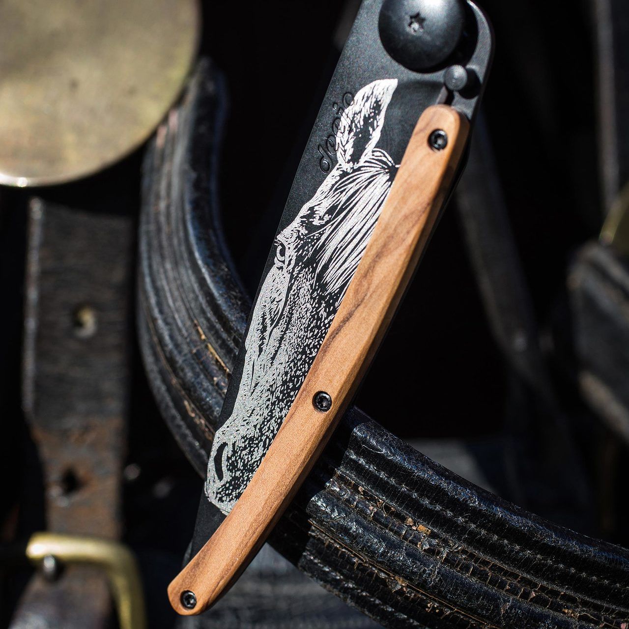 Deejo 37g, Juniper wood / Bicycle - 37 GR (Standard) - POCKET KNIVES