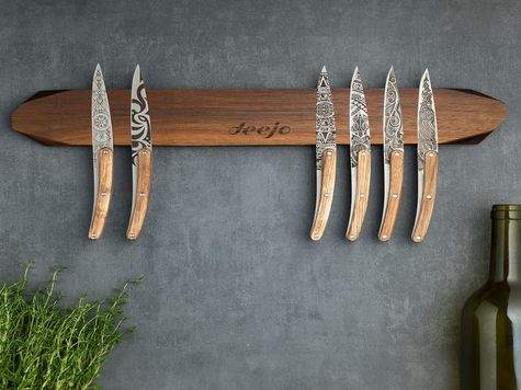 Magnetic knife bar Deejo, Acacia Wood / 40 cm (15.7")