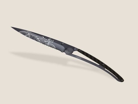 Deejo Serrated 37g, Carbon fiber / Café Racer