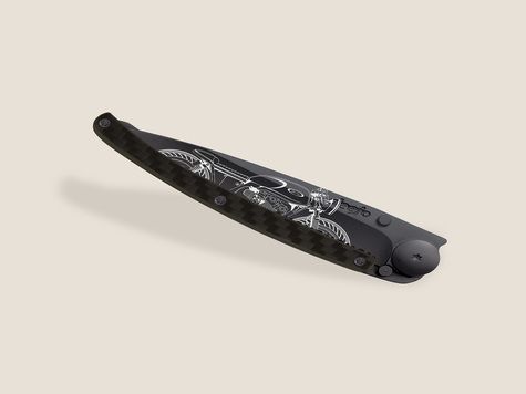 Deejo Serrated 37g, Negro, Carbono / Café Racer