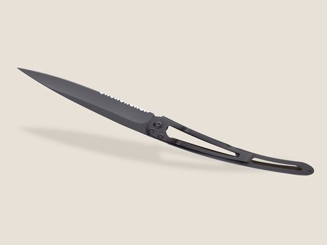 Deejo Serrated 37g, Carbon fiber / Café Racer