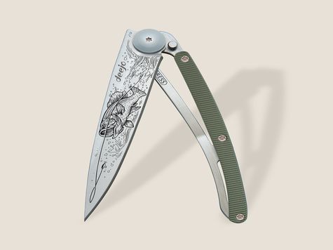 Deejo 37g, Green khaki Aluminium / Bass fishing