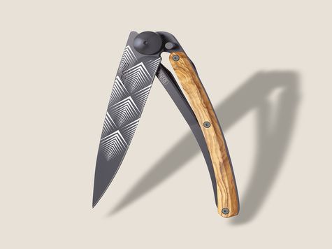 Deejo 390g, Olive wood / Art Déco