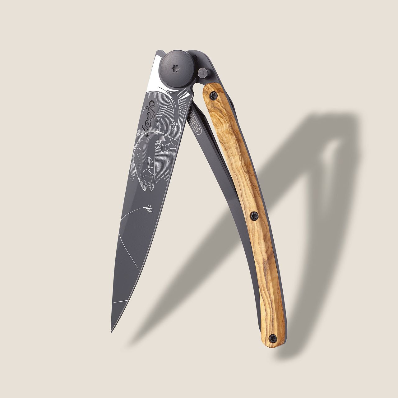 Deejo 27g, Olive wood / Trout - 27 GR (Small) - POCKET KNIVES