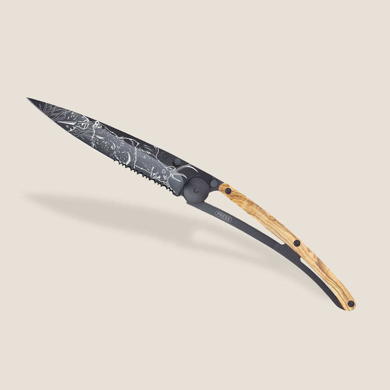 Cuchillo para caza remate olivo