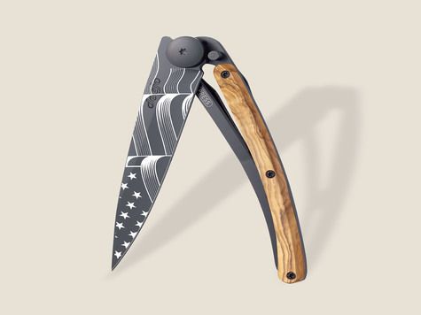 Deejo 27g, Olive wood / Stars and Stripes