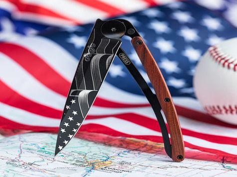 Deejo 27g, Olive wood / Stars and Stripes