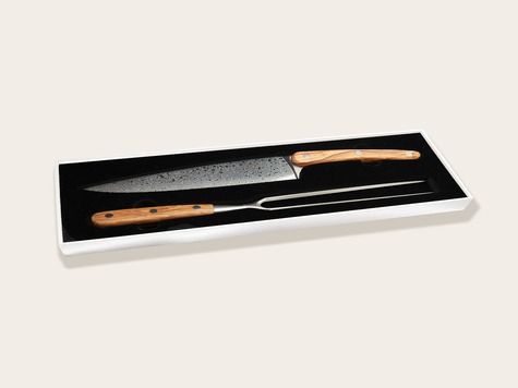 Damascus Carving Set + Certificate