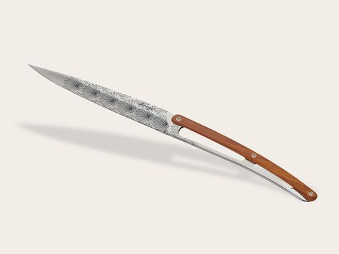 4 Deejo Steak Knives, Coral wood / Art Déco