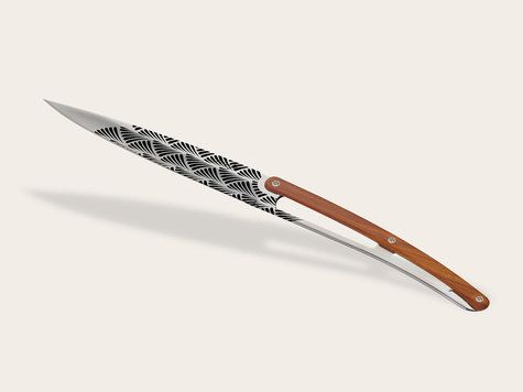 4 Deejo Steak Knives, Coral wood / Art Déco