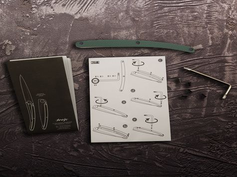 Handle in green khaki aluminum, for Deejo 37GR