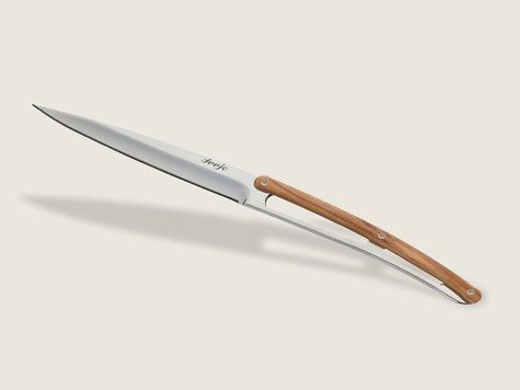 4 Deejo steak knives Serrated, Olive wood