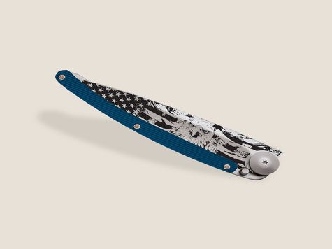 Deejo 37g, Blue aluminum / American Bald Eagle