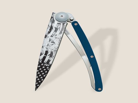 Deejo 37g, Blue aluminum / American Bald Eagle