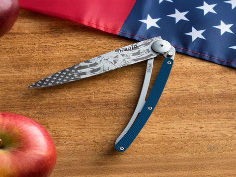 Deejo 37g, Blue aluminum / American Bald Eagle