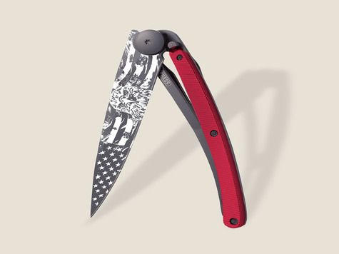 Deejo 37g, Red aluminum / American Bald Eagle