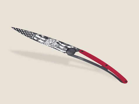 Deejo 37g, Red aluminum / American Bald Eagle