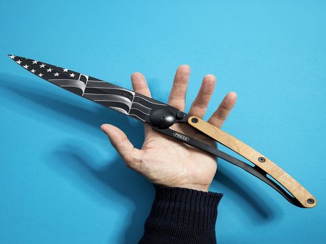 Deejo 390g, Olive wood / Stars & Stripes