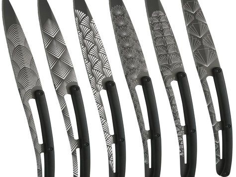 6 Deejo steak knives 'Bistro', ABS / Art Déco