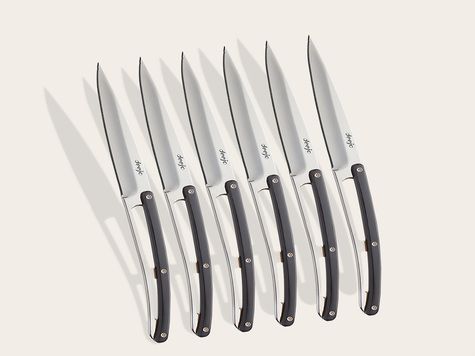 6 Deejo steak knives Serrated, Ebony