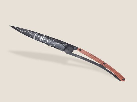 Deejo Serrated 37g, Negro, Palo rojo / Terra Incognita