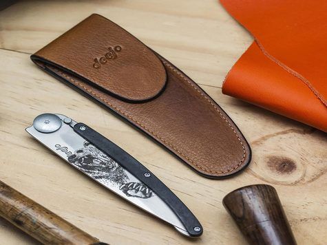 Deejo 37g Belt leather sheath, natural