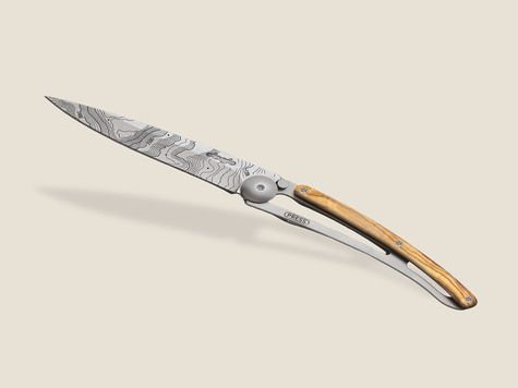 Deejo 27g, Olive wood / Topography
