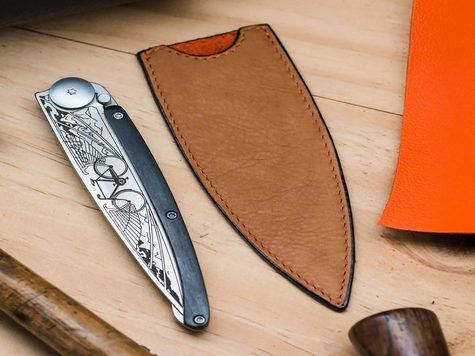 37g Deejo leather sheath, natural